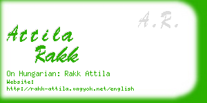 attila rakk business card